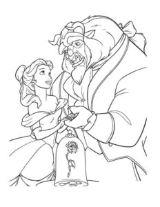 Desenho de A Bela E A Fera Desenho Colorir Imprimir 04