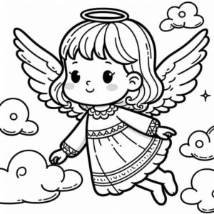 Desenho de Adoravel Desenho De Anjo Para Colorir