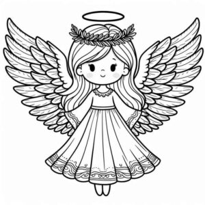 Desenho de Anjinho Simpatico Detalhado Para Colorir