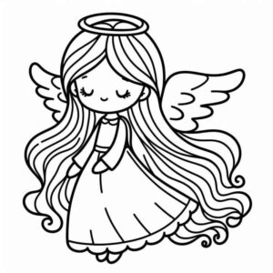 Desenho de Anjo Estilizado Para Colorir