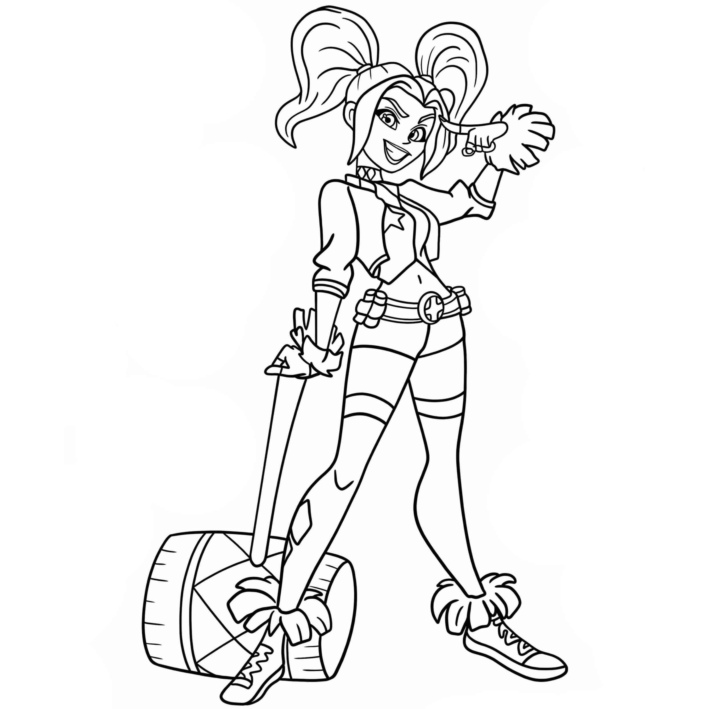 Desenho de Arlequina Para Colorir 1