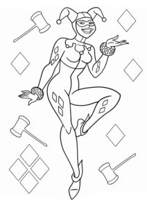 Desenho de Arlequina Para Colorir 13