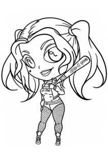 Desenho de Arlequina Para Colorir 17