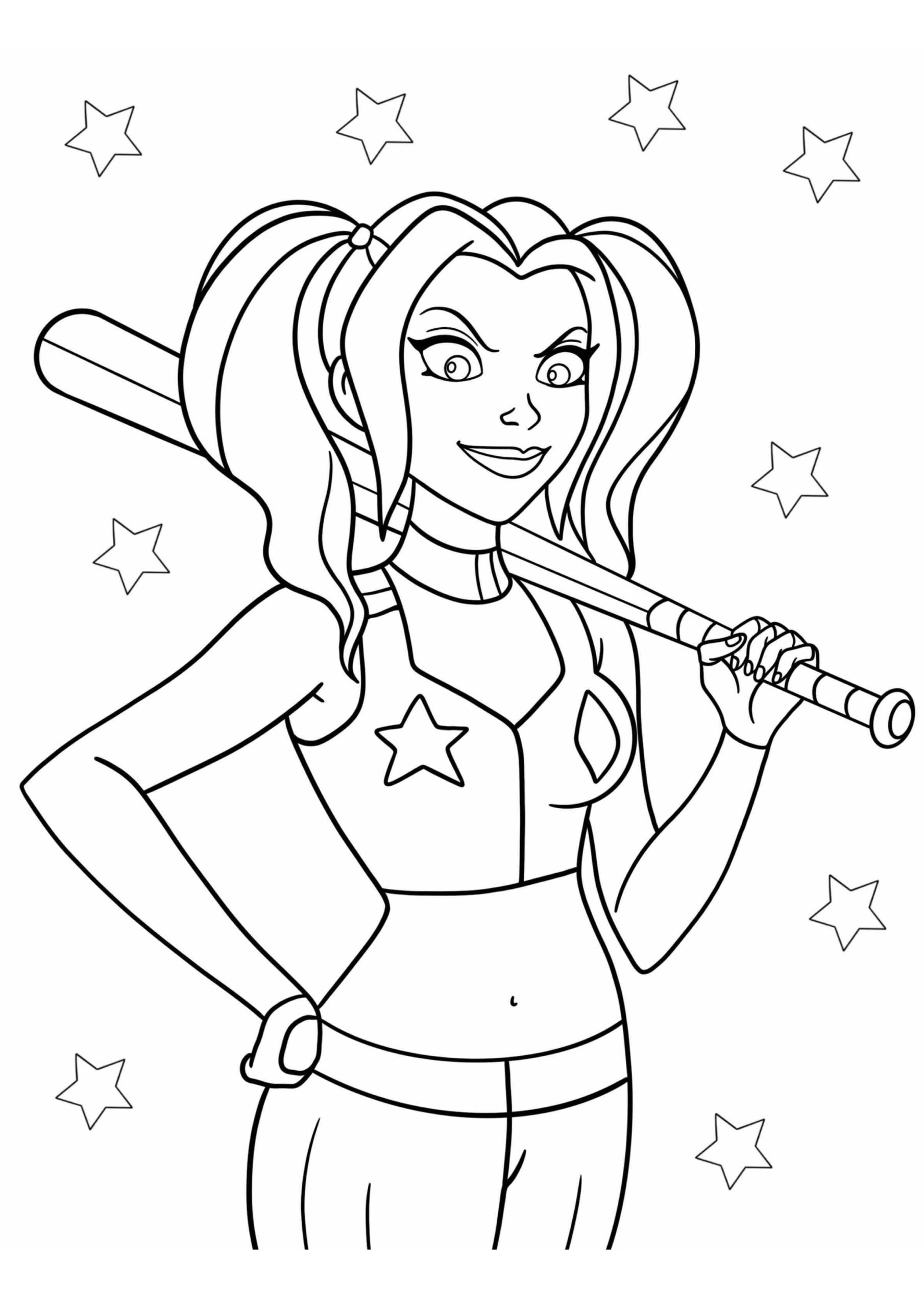 Desenho de Arlequina Para Colorir 18