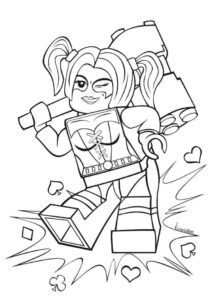 Desenho de Arlequina Para Colorir Lego
