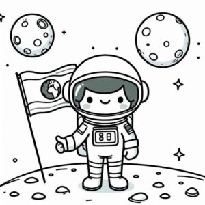 Desenho de Astronauta Fofo Desenho Para Colorir