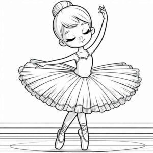 Desenho de Bailarina Graciosa Para Colorir