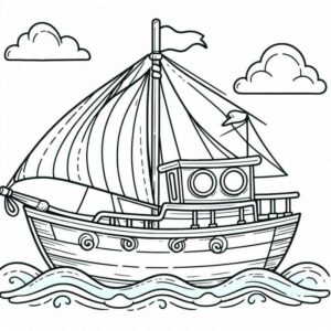 Desenho de Barco A Vela Para Colorir