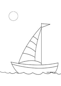 Desenho de Barco A Vela Para Colorir Imprimir