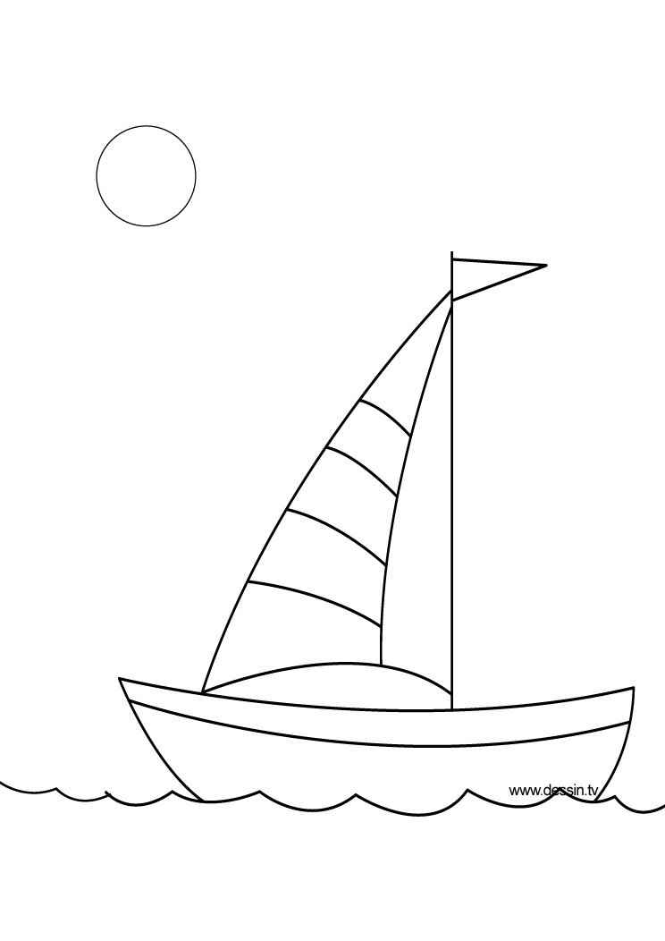 Desenho de Barco A Vela Para Colorir Imprimir