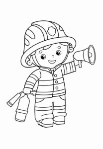 Desenho de Bombeiro Desenho Colorir Imprimir 2