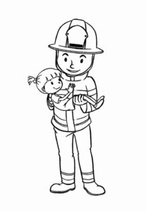 Desenho de Bombeiro Desenho Colorir Imprimir 3