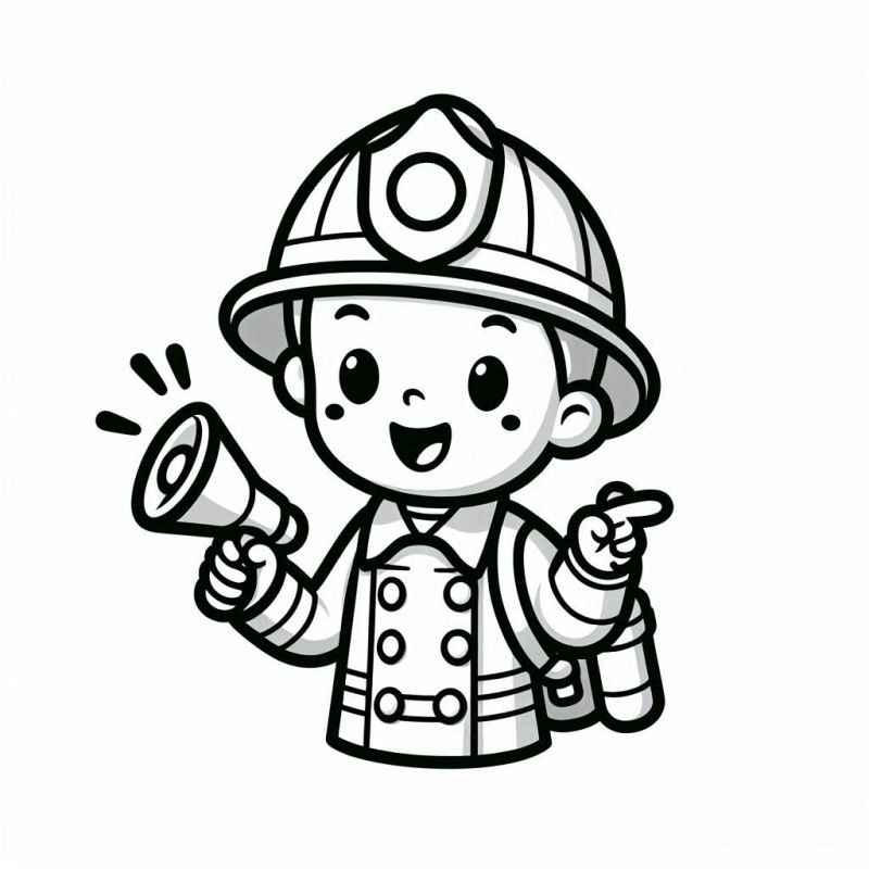 Desenho de Bombeiro Desenho Colorir