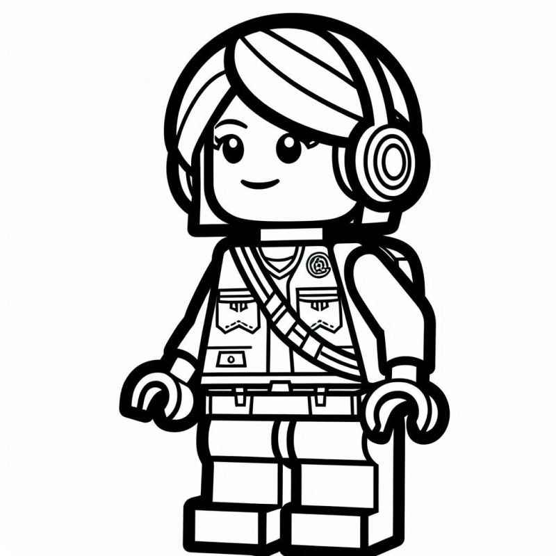 Desenho de Boneca Lego Para Colorir