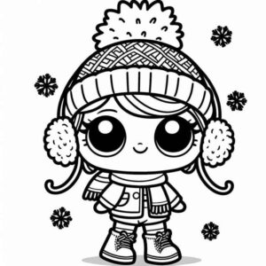 Desenho de Boneca Lol Inverno Detalhada