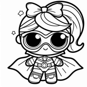 Desenho de Boneca Lol Super Heroina Para Colorir