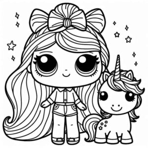 Desenho de Boneca Lol Unicornio Para Colorir