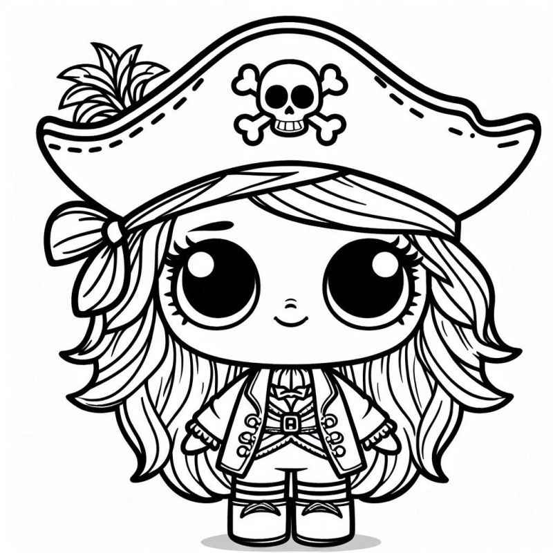 Desenho de Boneca Pirata Lol Colorir