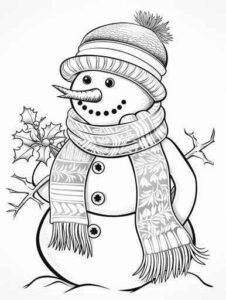 Desenho de Boneco De Neve Desenho Colorir Imprimir 01