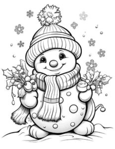 Desenho de Boneco De Neve Desenho Colorir Imprimir 02