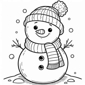 Desenho de Boneco De Neve Desenho Colorir Imprimir 05