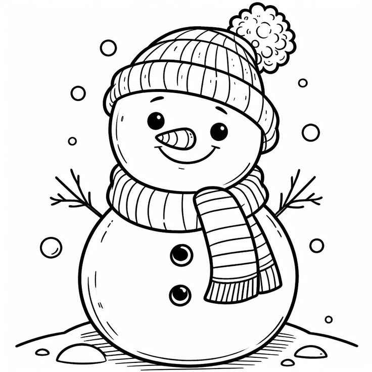 Desenho de Boneco De Neve Desenho Colorir Imprimir 05