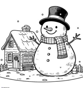 Desenho de Boneco De Neve Desenho Colorir Imprimir 07