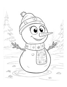 Desenho de Boneco De Neve Desenho Colorir Imprimir 09