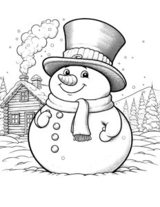 Desenho de Boneco De Neve Desenho Colorir Imprimir 10