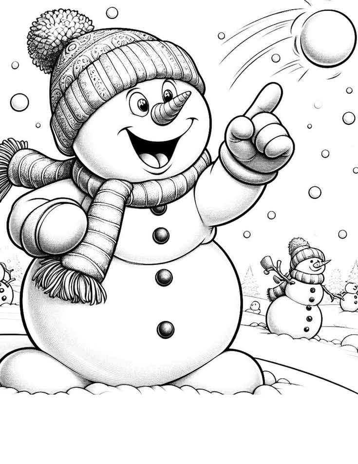 Desenho de Boneco De Neve Desenho Colorir Imprimir 11
