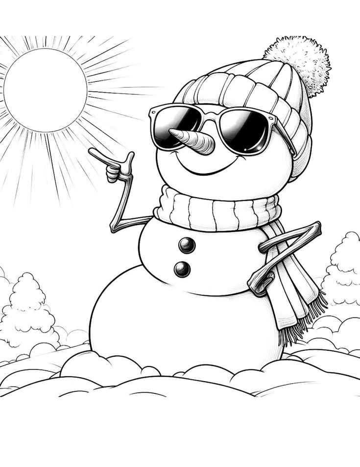 Desenho de Boneco De Neve Desenho Colorir Imprimir 12