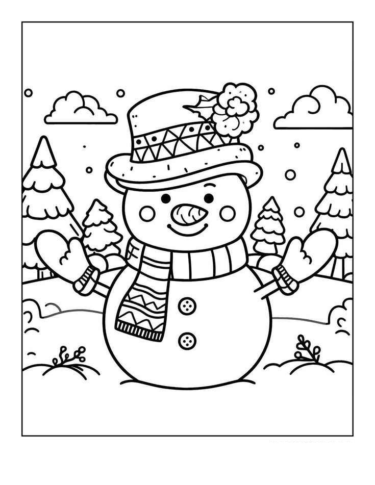 Desenho de Boneco De Neve Desenho Colorir Imprimir 29
