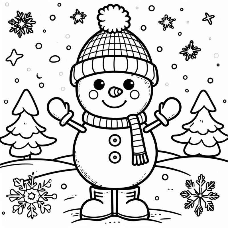 Desenho de Boneco Neve Para Colorir 1