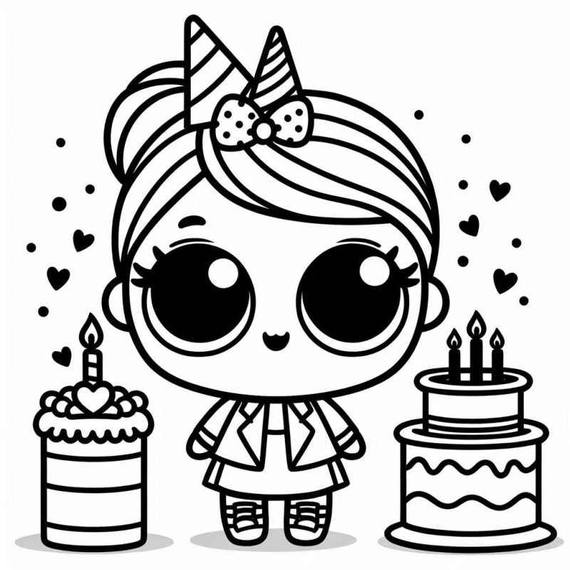 Desenho de Bonequinha Lol Surprise Aniversario
