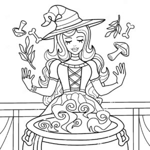 Desenho de Bruxas Desenho Colorir Imprimir 49