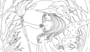 Desenho de Bruxas Desenho Colorir Imprimir 71