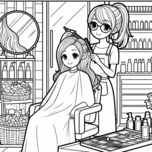 Desenho de Cabeleireira No Salao