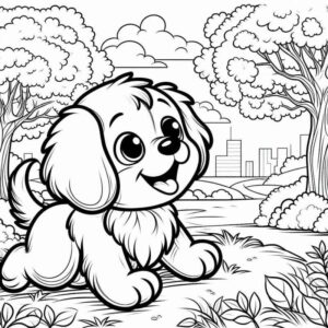 Desenho de Cachorros Desenho Colorir Imprimir 078