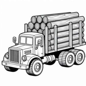 Desenho de Caminhao De Carga Com Toras