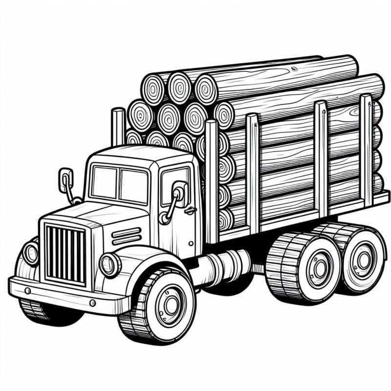 Desenho de Caminhao De Carga Com Toras