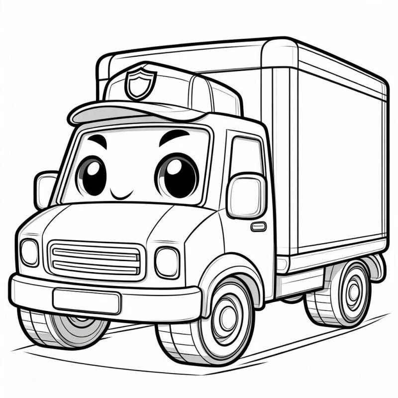 Desenho de Caminhao Desenho Animado Para Colorir