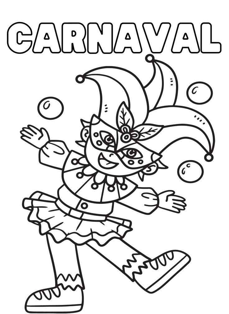Desenho de Carnaval Desenho Colorir Imprimir 002