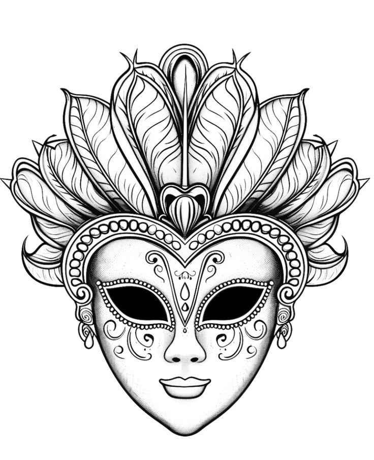 Desenho de Carnaval Desenho Colorir Imprimir 018