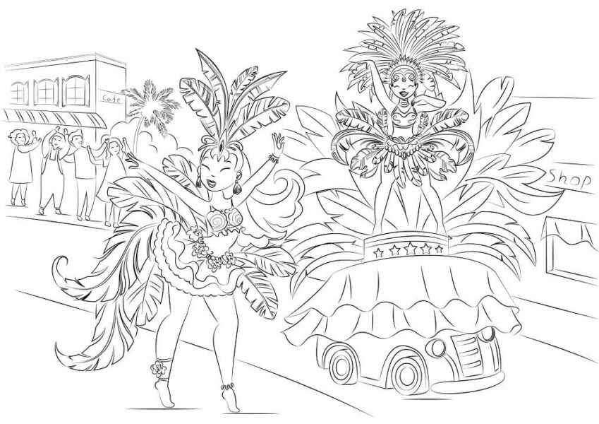 Desenho de Carnaval Desenho Colorir Imprimir 024