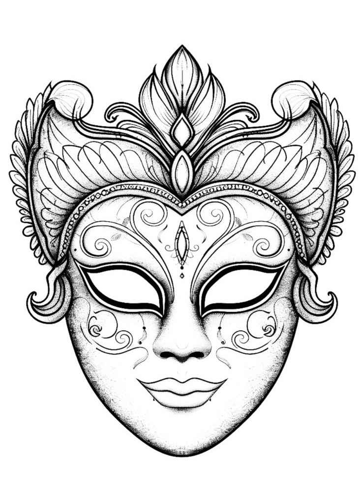 Desenho de Carnaval Desenho Colorir Imprimir 053