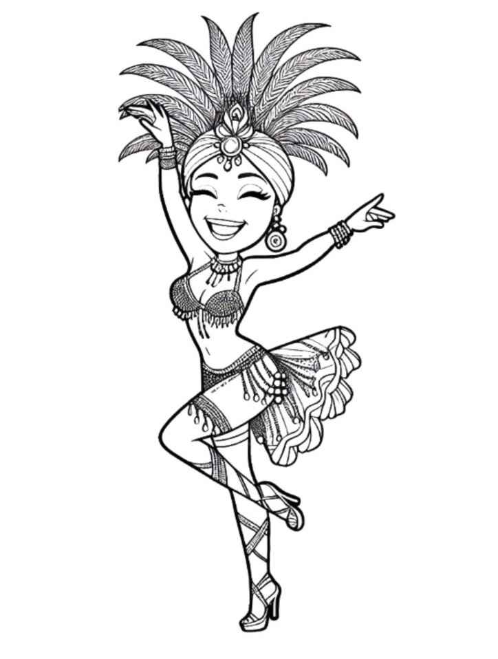 Desenho de Carnaval Desenho Colorir Imprimir 055