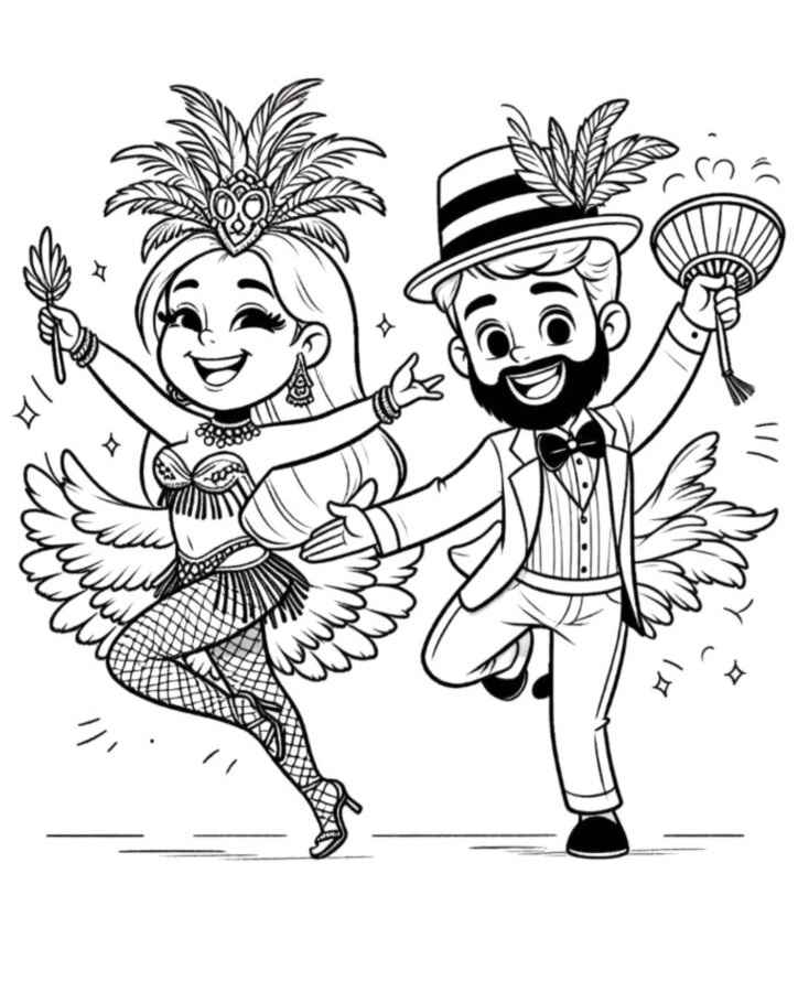 Desenho de Carnaval Desenho Colorir Imprimir 056