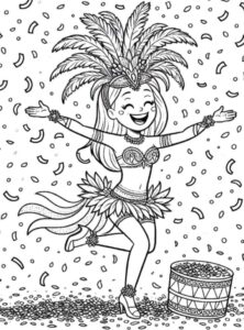 Desenho de Carnaval Desenho Colorir Imprimir 061