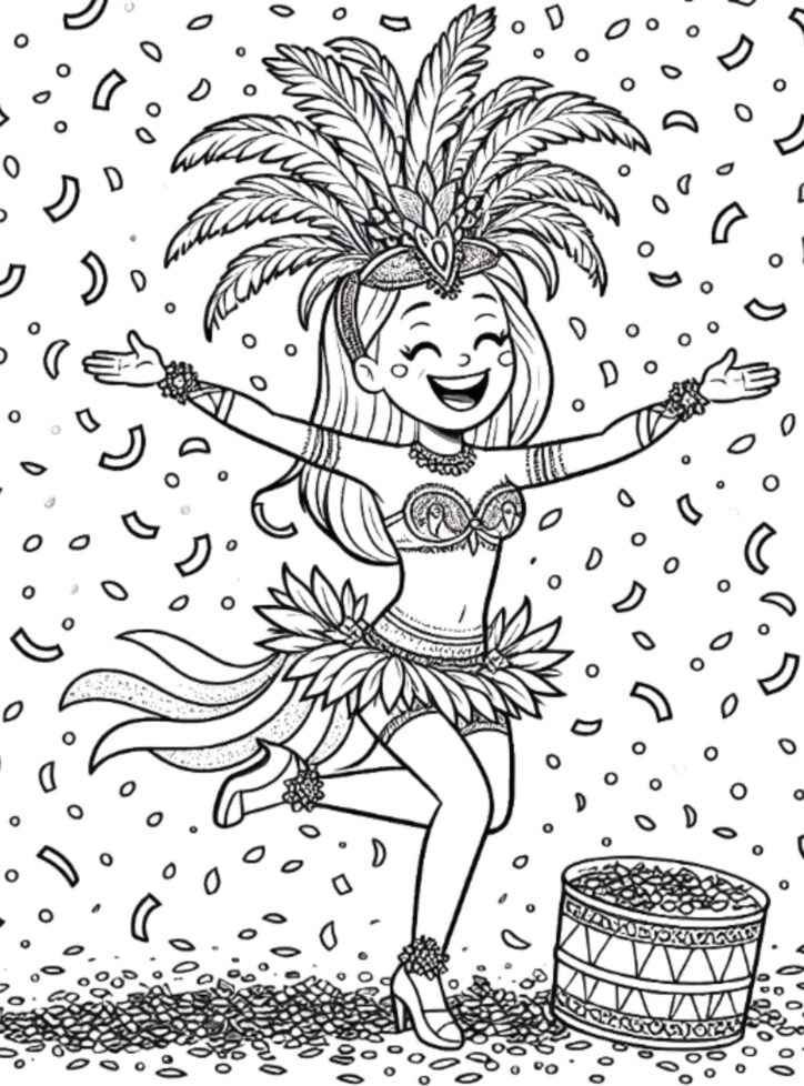Desenho de Carnaval Desenho Colorir Imprimir 061