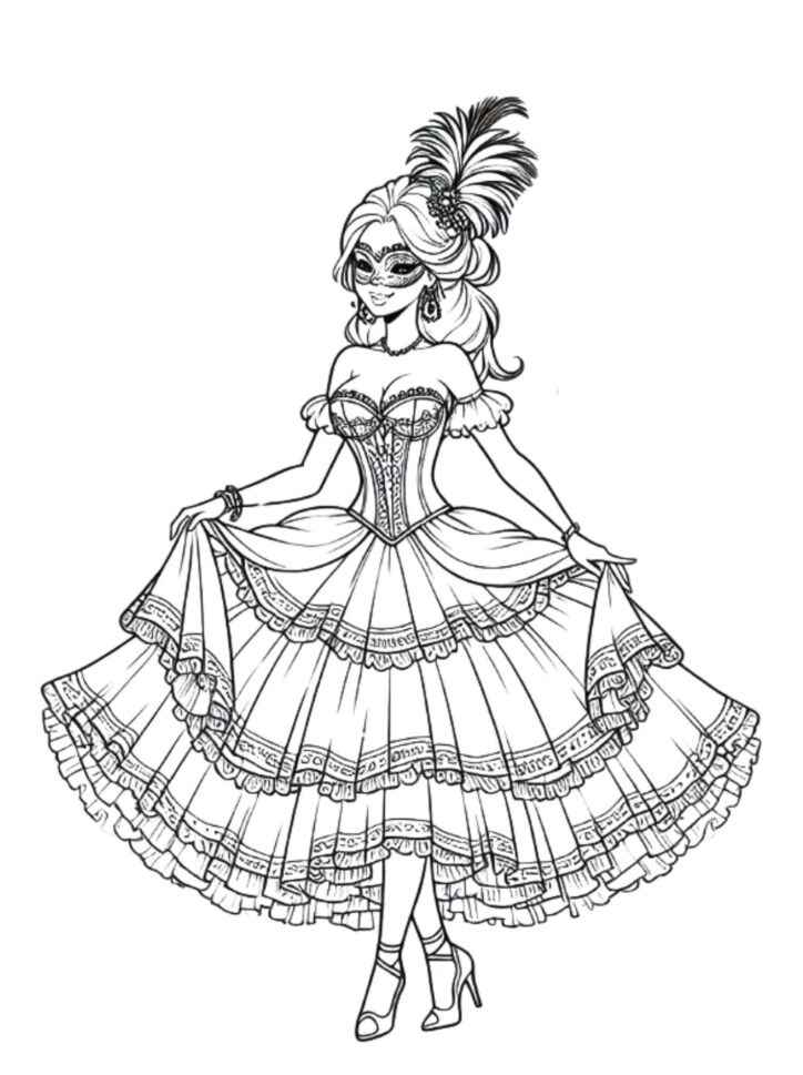 Desenho de Carnaval Desenho Colorir Imprimir 074